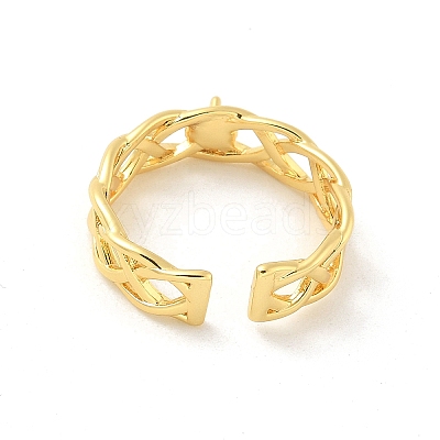 Brass Cup Peg Open Cuff Ring Settings KK-G518-08G-02-1