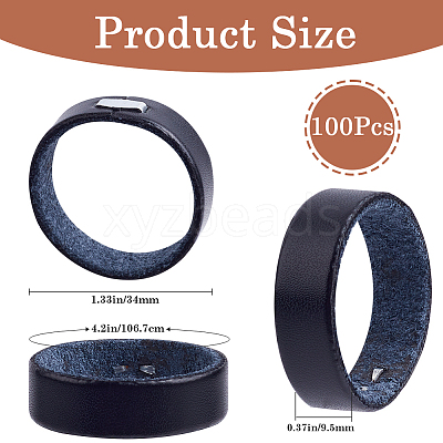 100Pcs Leather with Alloy Waist Belt Keeper Rings FIND-CP0002-45A-1