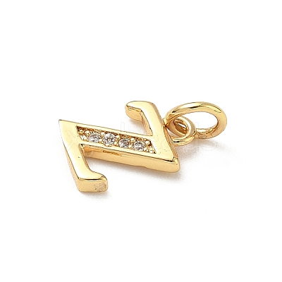 Brass Micro Pave Cubic Zirconia Charms KK-I382-03G-Z-1