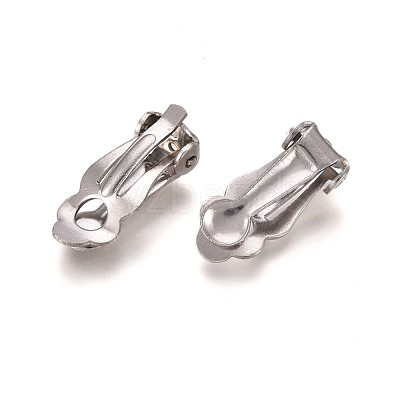 Tarnish Resistant 304 Stainless Steel Clip-On Earrings Findings STAS-Q185-01-1
