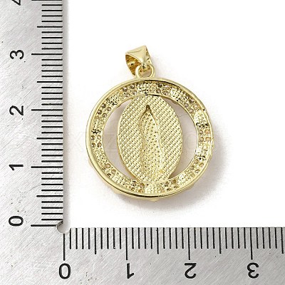 Brass Pave Shell Pendants KK-I708-16H-G-1
