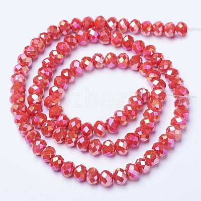 Electroplate Glass Beads Strands EGLA-A034-P1mm-B06-1