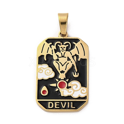 Ion Plating(IP) 304 Stainless Steel Enamel Pendants STAS-Q003-01G-05-1