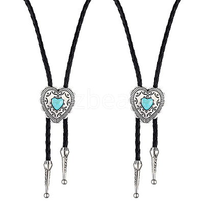 2Pcs PU Leather Bolo Tie Necklaces NJEW-ME0001-22A-1