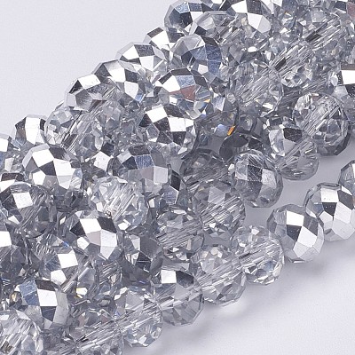 Electroplate Glass Bead Strands GR12MMY-07S-1