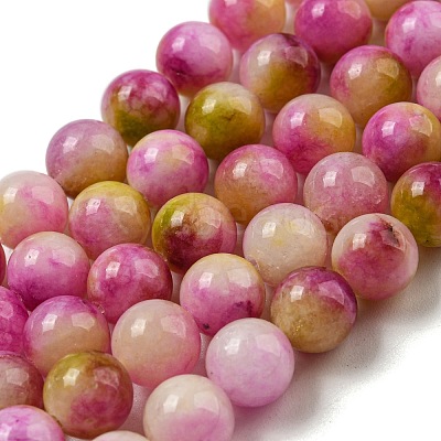 Natural Dyed Yellow Jade Beads Strands G-Q160-A01-01-1