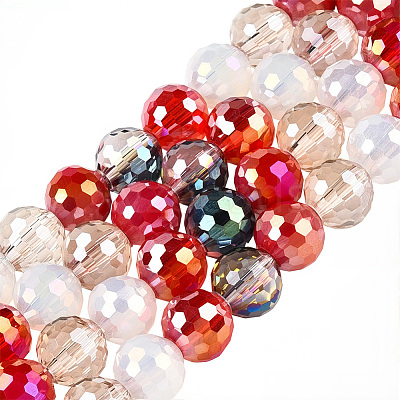 4 Strands Electroplate Glass Bead Strands GLAA-PA0001-09A-1