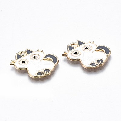 Eco-Friendly Alloy Enamel Pendants ENAM-Q437-030B-NR-1