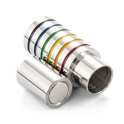 304 Stainless Steel Magnetic Enamel Clasps STAS-P285-02P-1