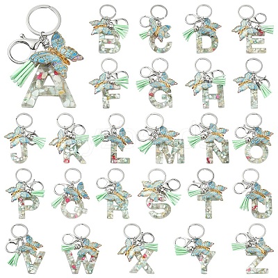Resin & Acrylic & Faux Suede Tassel Keychain KEYC-YW00126-01-1
