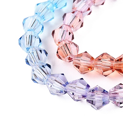 Gradient Color Baking Paint Glass Bead Strands DGLA-A039-T6mm-A015-1