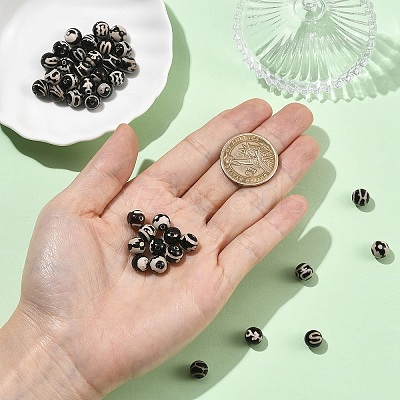 40Pcs 8 Styles Tibetan Style dZi Beads Strands G-YW0003-04-1