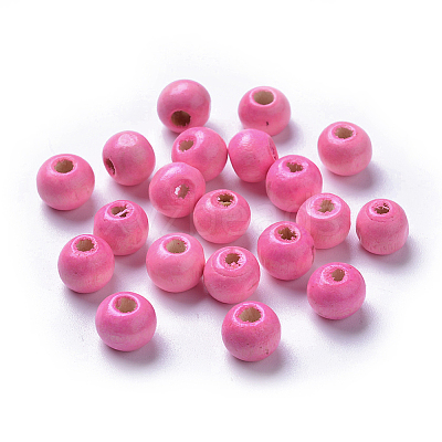 Dyed Natural Wood Beads X-WOOD-Q006-8mm-07-LF-1