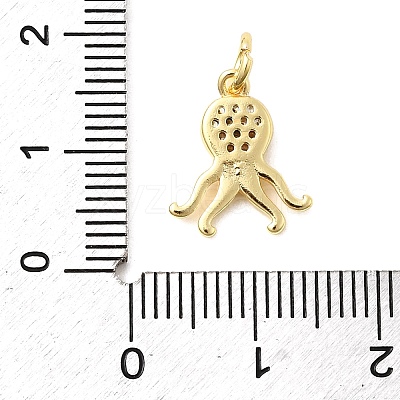 Brass Micro Pave Cubic Zirconia Charms KK-C139-29A-G-1
