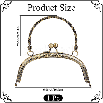 1Pc Flower Iron Kiss Lock Purse Frame Handle PURS-CN0001-08-1