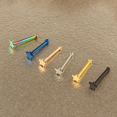 304 Stainless Steel Star Nose Bone Rings WGFF656-05-1