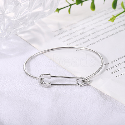 Paper Clip Shaped Brass Cuff Bangles for Women FS-WG1BAA8-02-1