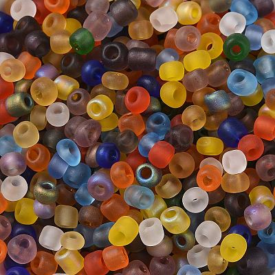 Frosted Colours 6/0 Glass Seed Beads SEED-A030-02A-1