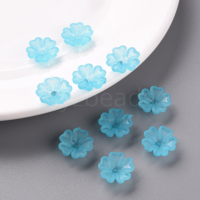 Transparent Frosted Acrylic Bead Caps MACR-S371-04A-755-1