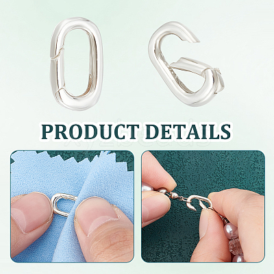 2Pcs Oval Spring Gate Rings FIND-UN0003-34B-1
