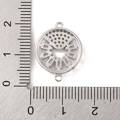 Brass Pave Clear Cubic Zirconia Connector Charms KK-S389-37P-1