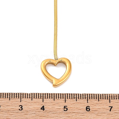 304 Stainless Steel Heart Pendant Y Pendant Necklaces NJEW-U026-05G-1