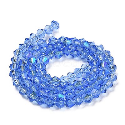 Transparent Electroplate Glass Beads Strands GLAA-F029-2mm-D07-1