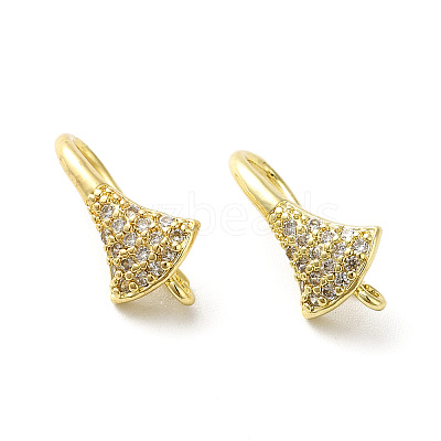 Brass Micro Pave Clear Cubic Zirconia Earring Hooks ZIRC-R112-09G-1