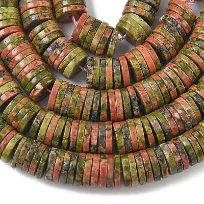 Natural Unakite Beads Strands G-G329-B04-8x1mm-1