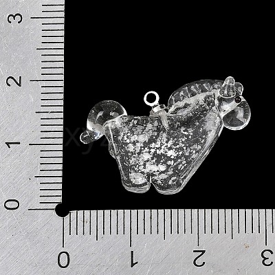 Handmade Silver Foil Lampwork Pendants LA-CBAD4D2-01B-1