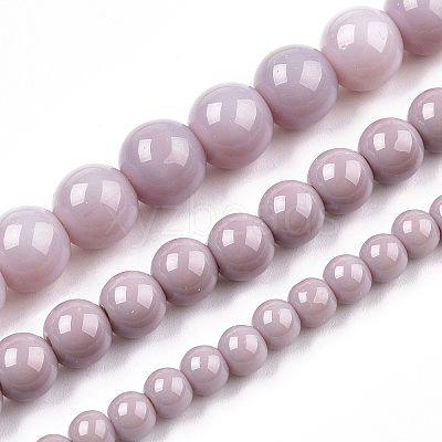 Opaque Solid Color Glass Beads Strands GLAA-T032-P6mm-07-1