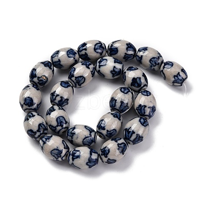 Handmade Blue and White Porcelain Beads PORC-I027-16B-1