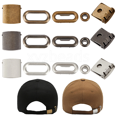 36 Bags 3 Colors Iron Baseball Hat Cap Buckle Strap Clasp Clip Kits IFIN-CY0001-03-1