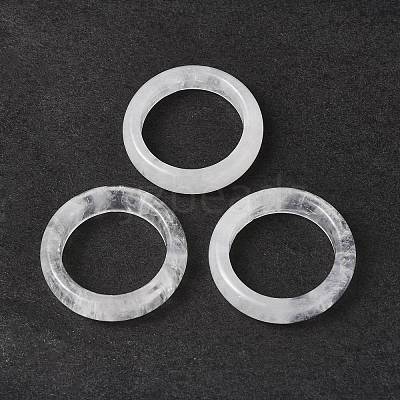 Natural Quartz Crystal Plain Band Ring RJEW-P044-01B-09-1