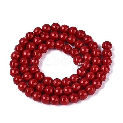 Opaque Solid Color Glass Beads Strands X-GLAA-T032-P6mm-20-1