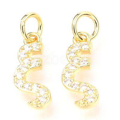 Brass Micro Pave Cubic Zirconia Charms ZIRC-O037-20G-1