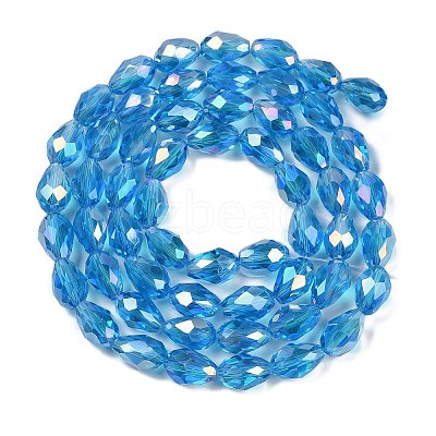 Transparent Electroplate Glass Beads Strands LS-EGLA-N013-T10mm-B17-1