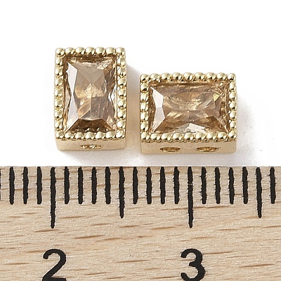 Brass with Cubic Zirconia Beads KK-G491-35G-03-1