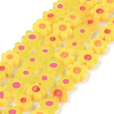 Handmade Millefiori Glass Bead Strands LAMP-J035-8mm-06-1