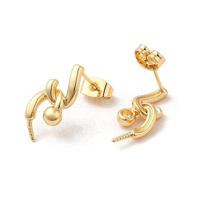 Brass Stud Earring Findings KK-M270-34G-1