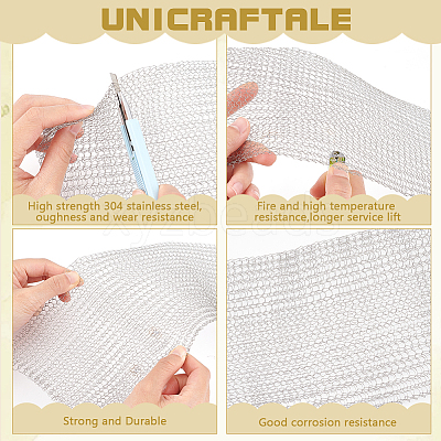 3 Meter 304 Stainless Steel Insect Repellent Mesh Sheet AJEW-WH0528-05C-1