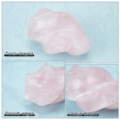 Torch Natural Rose Quartz Display Decorations DJEW-WH0042-08A-03-1
