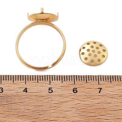 Brass Adjustable Ring Findings KK-K382-15A-G-1