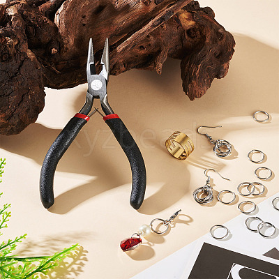 1Pc 5 inch Carbon Steel Chain Nose Pliers for Jewelry Making Supplies TOOL-TADJ0001-08-1