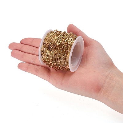 Ion Plating(IP) 304 Stainless Steel Paperclip Chains CHS-CJC0001-03G-1