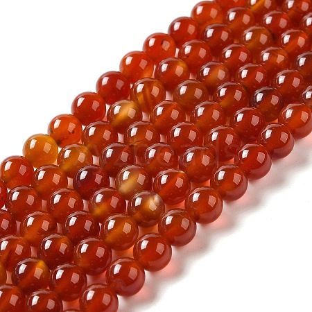 Natural Carnelian Beads Strands X-G-G390-8mm-03-1