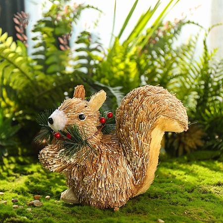 Foam & Straw Squirrel Display Decorations HULI-PW0002-072C-1