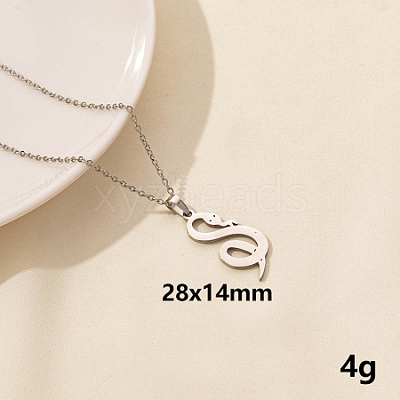 304 Stainless Steel Serpentine Pendant Necklaces RN6163-9-1