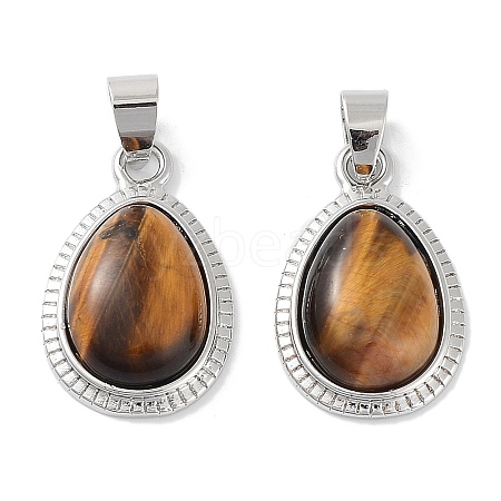 Natural Tiger Eye Pendants G-M405-05P-04-1