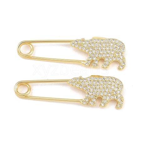 Brass Micro Pave Cubic Zirconia Pendants KK-C162-049G-1